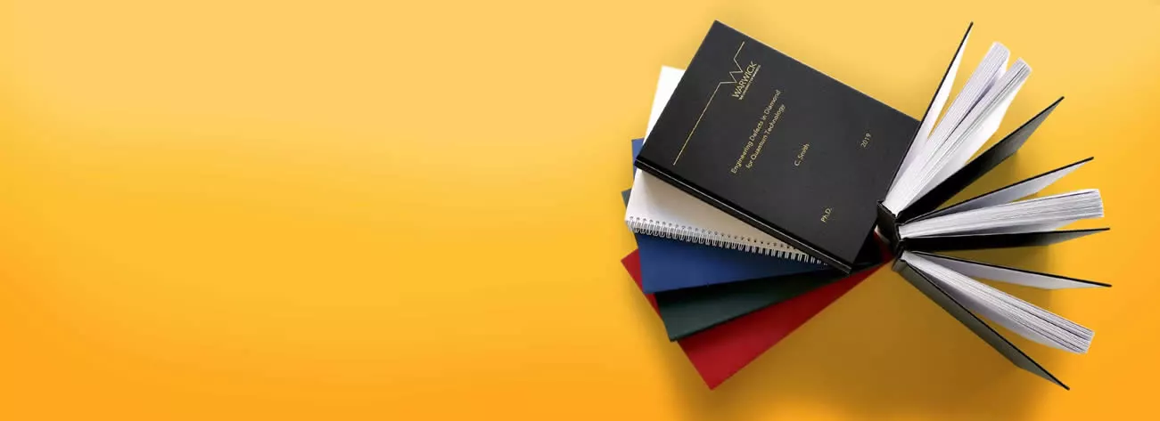 Warwick Print offers a binding for dissertation and thesis - stapled brochures, wiro bind, soft bind, perfect bind, hard cover bind.